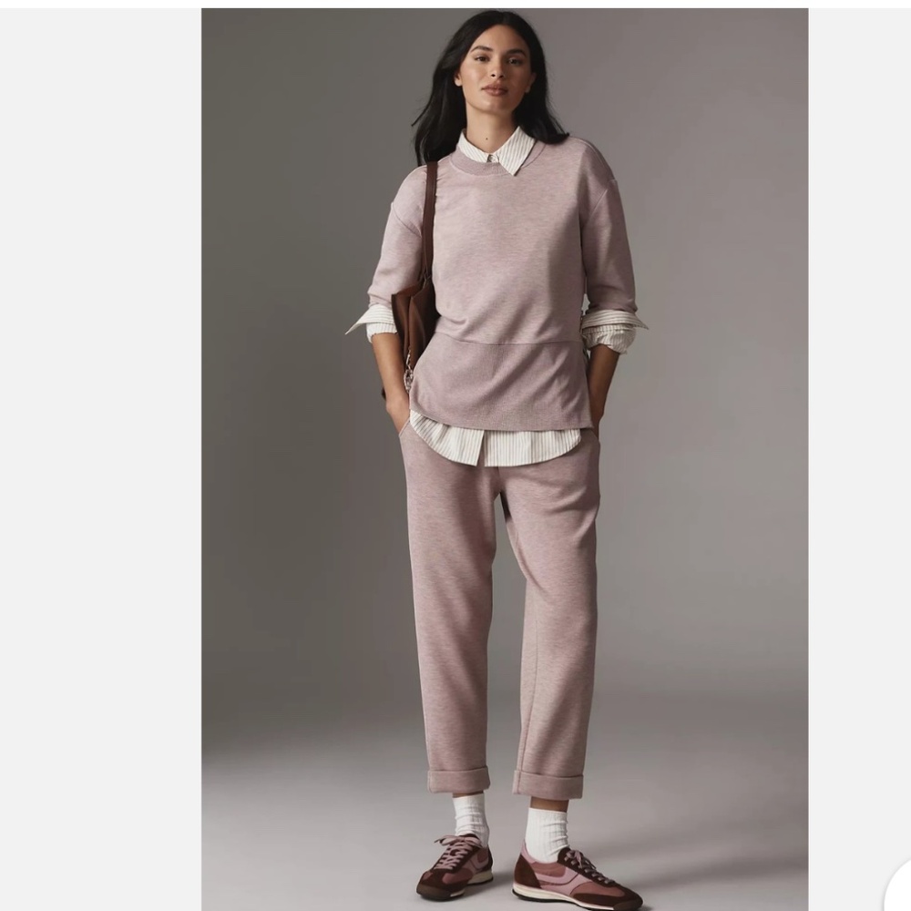 Varley The Rolled Cuff Pants "Beige" Light Mauve size small NWT
